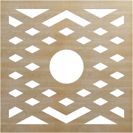 Ekena Millwork Chevron Wood Fretwork Pierced Ceiling Medallion, Hickory, 30"OD x 7 3/4"ID x 1/4"T CMWP30X30X0250CHHI